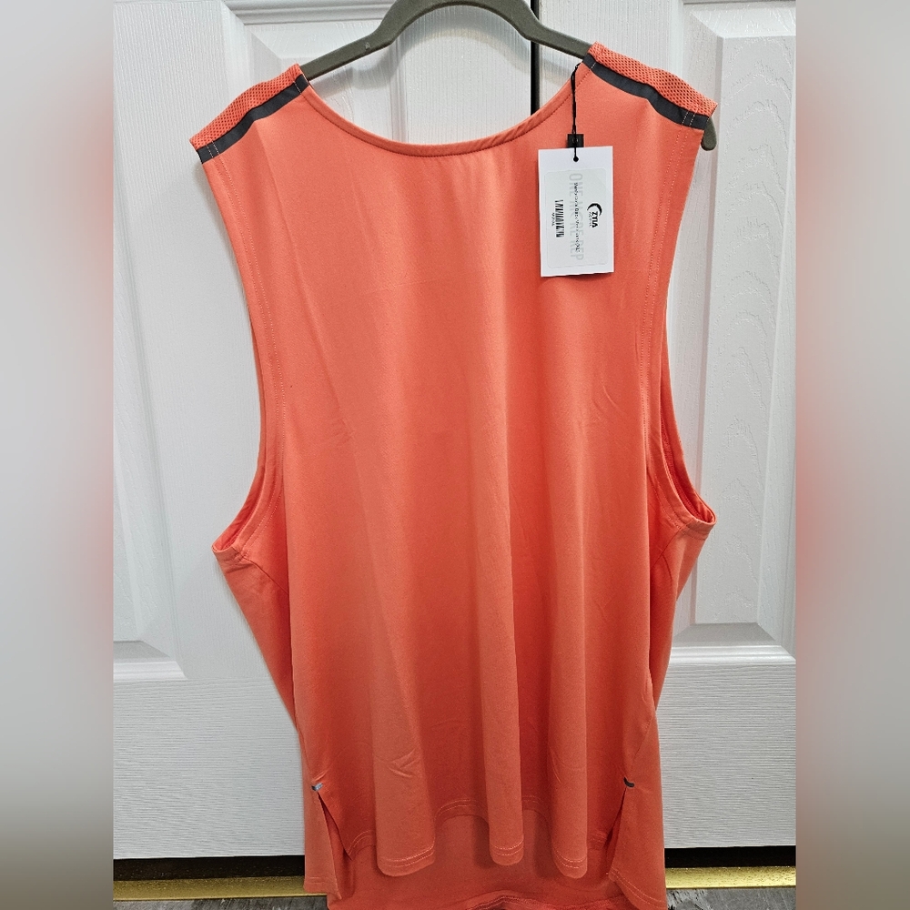 ZYIA Orange Backless Men's Tank Top Sleeveless